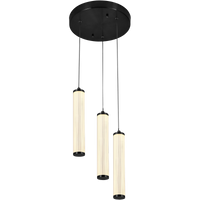 Thumbnail for Charm Black with Black Cord 30W 3 Light CCT LED Cluster Pendant