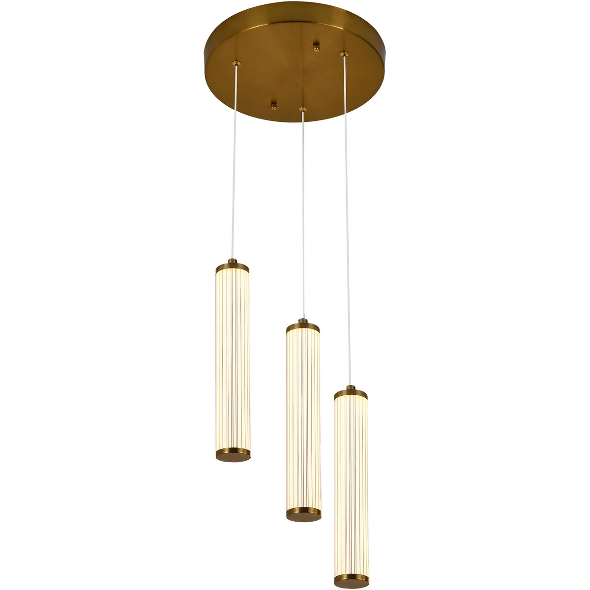 Charm Brass with Clear Cord 30W 3 Light CCT LED Cluster Pendant