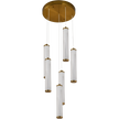 Charm Brass with Clear Cord 60W 6 Light CCT LED Cluster Pendant