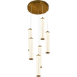 Charm Brass with Clear Cord 60W 6 Light CCT LED Cluster Pendant