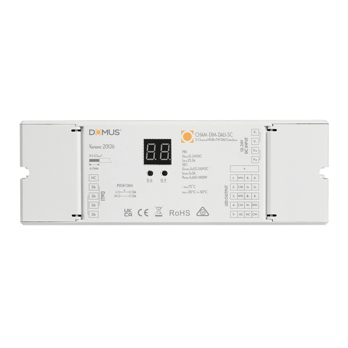 Cham Dim DALI 5CH RGB+TW Interface 12/24V