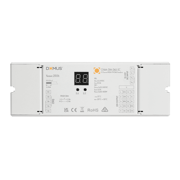 Cham Dim DALI 5CH RGB+TW Interface 12/24V