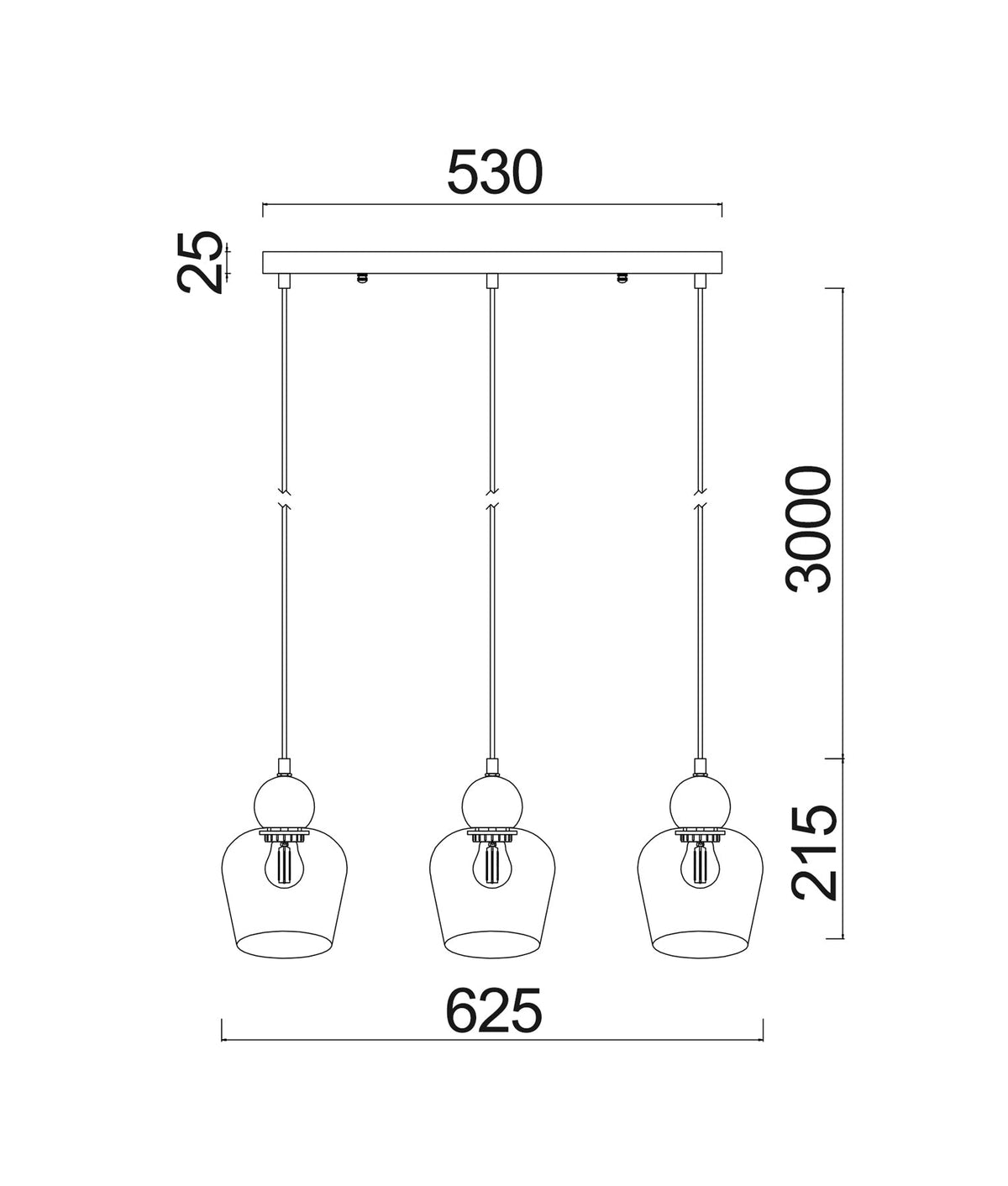 CHAMPAN: Interior Bronze Amber / Smokey Black Glass Ellipse Multiple Bar Base Pendant Lights