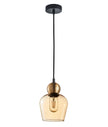 CHAMPAN: Interior Bronze Amber / Smokey Black Glass Ellipse Pendant Lights