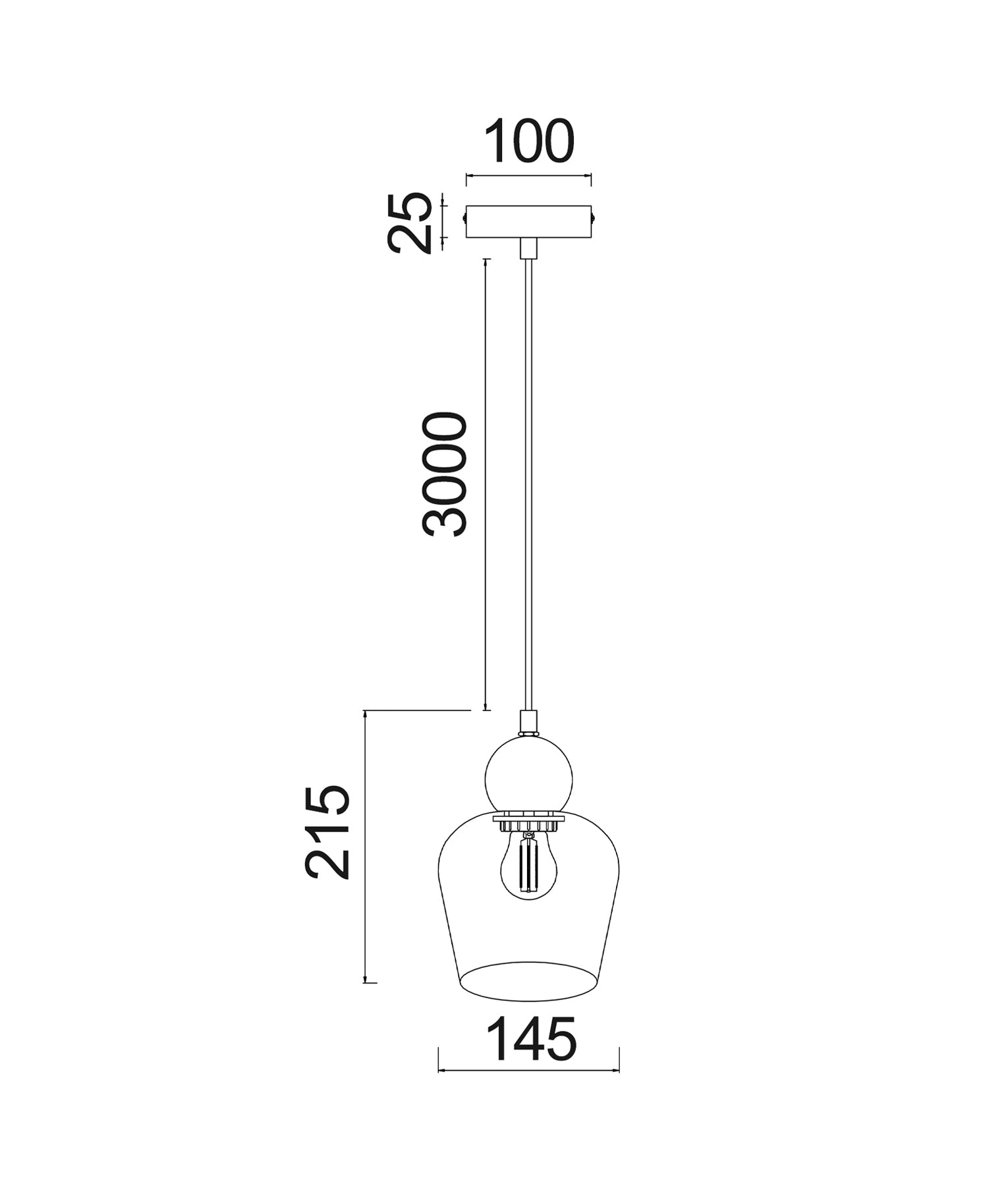 CHAMPAN: Interior Bronze Amber / Smokey Black Glass Ellipse Pendant Lights