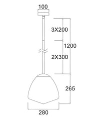 Thumbnail for CIOTOLA: Interior Tipped Medium Dome Frosted Glass Pendant Lights