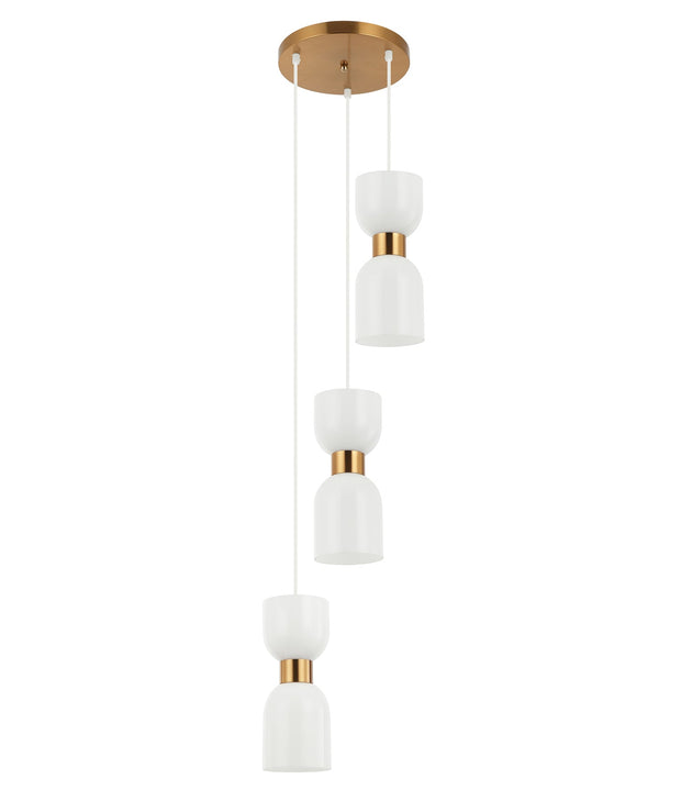 CLESSIDRA:  Interior Mirror Finish Smokey Black / Opal Glass Ellipse Multiple Round Base Pendant Lights