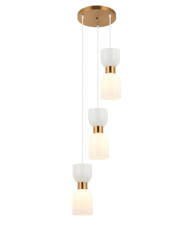 CLESSIDRA:  Interior Mirror Finish Smokey Black / Opal Glass Ellipse Multiple Round Base Pendant Lights