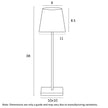 Clio 3W 3000K Rechargeable Table Lamp in 5 Colours