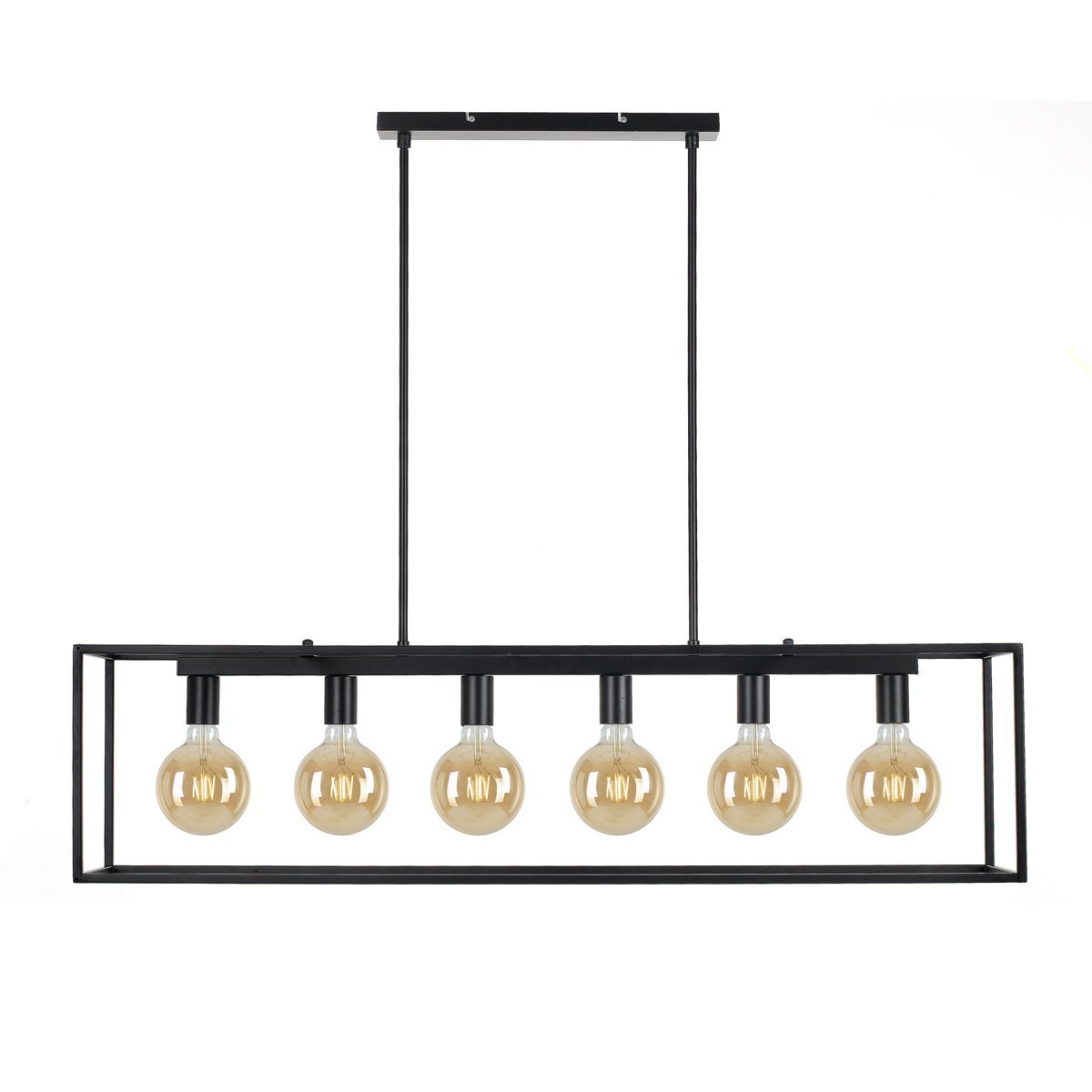 Collins 6 Light Pendant Light in Matt Black