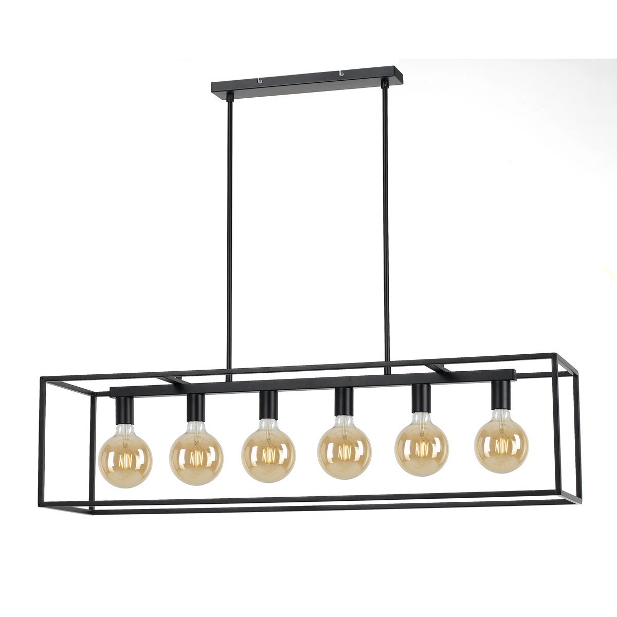 Collins 6 Light Pendant Light in Matt Black