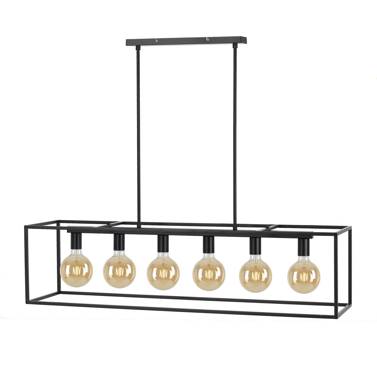 Collins 6 Light Pendant Light in Matt Black