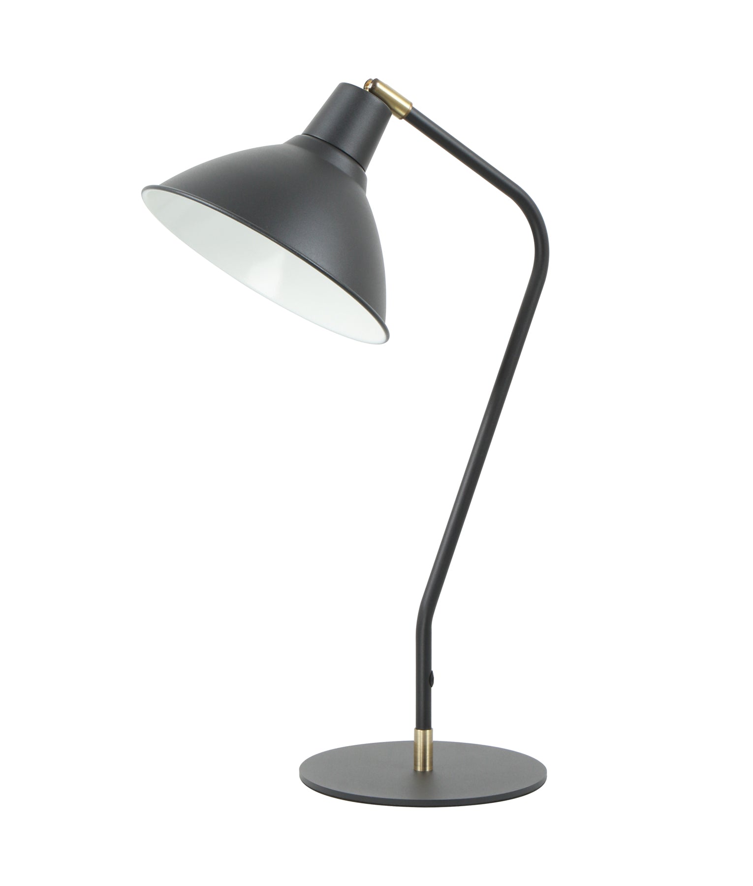 COLLO:  Cone Shade with Antique Brass Highlight Table Lamps