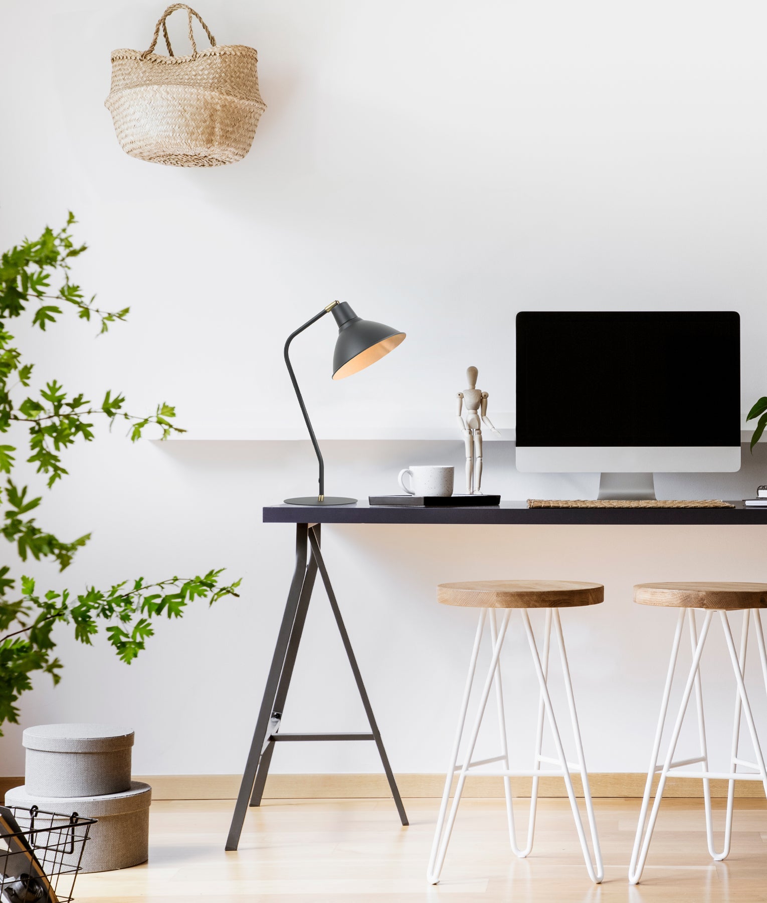 COLLO:  Cone Shade with Antique Brass Highlight Table Lamps