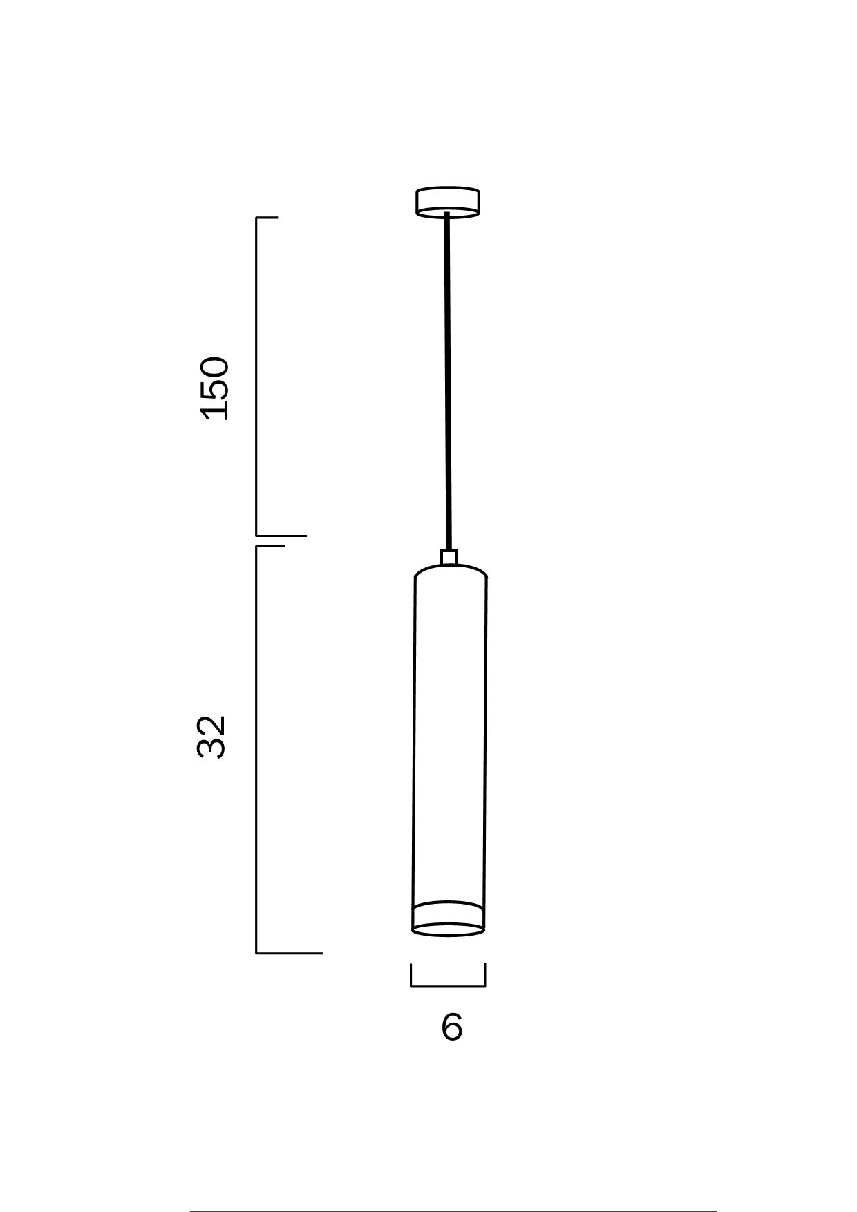Condo Black Tubular GU10 Pendant