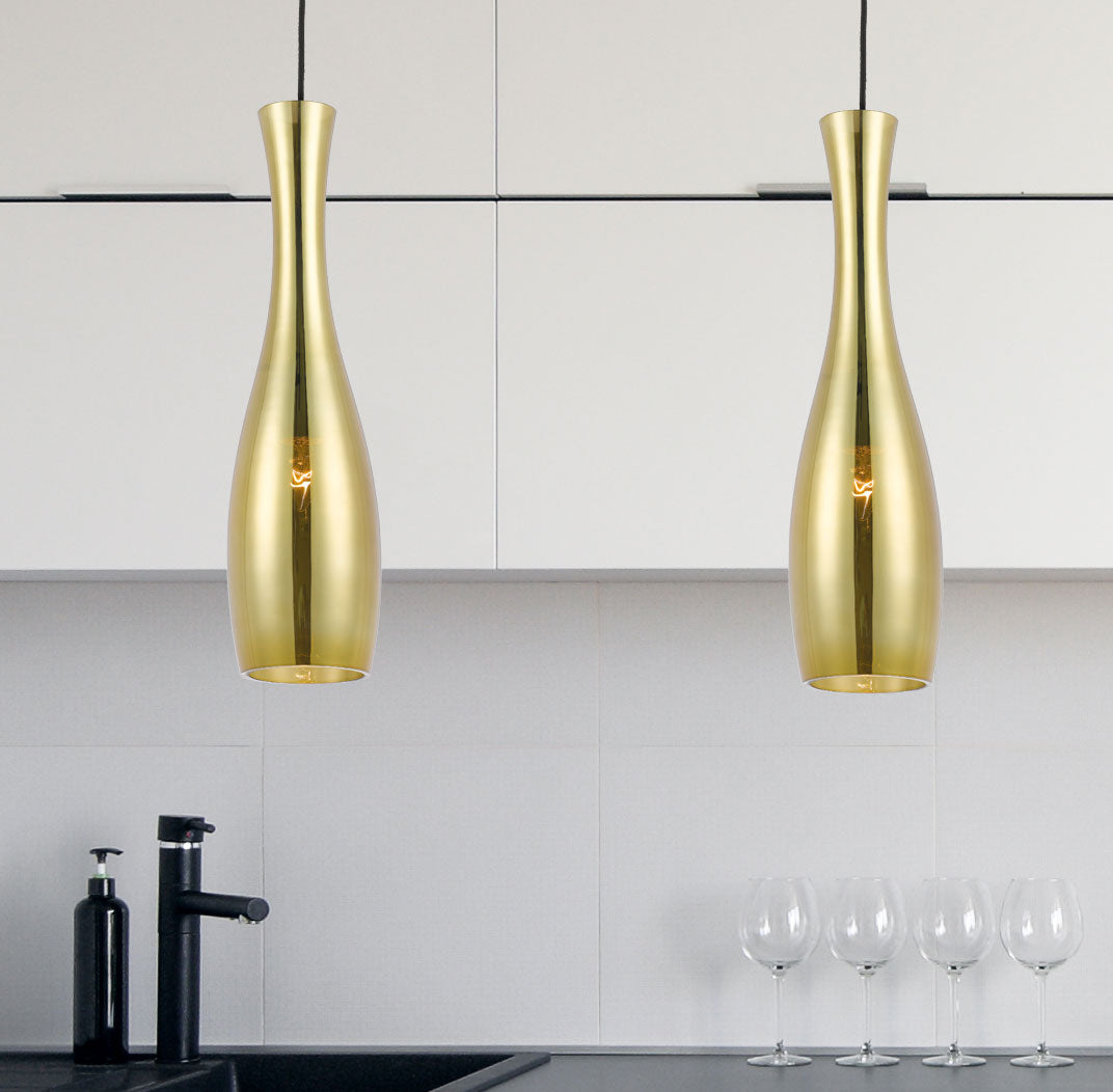 Conie Black/Gold or Black/Clear Glass Pendant