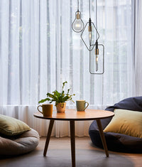 Thumbnail for CONTOUR: Interior Black Wire Diamond Shape Pendant Light