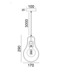 Thumbnail for CONTOUR: Interior Black Wire Pear Shape Pendant Light