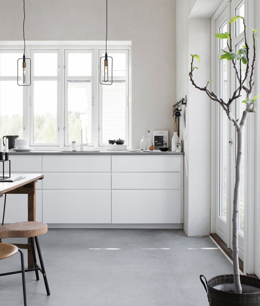 CONTOUR: Interior Black Wire Rectangular Shape Pendant Light