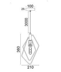 Thumbnail for CONTOUR: Interior Black Wire Diamond Shape Pendant Light