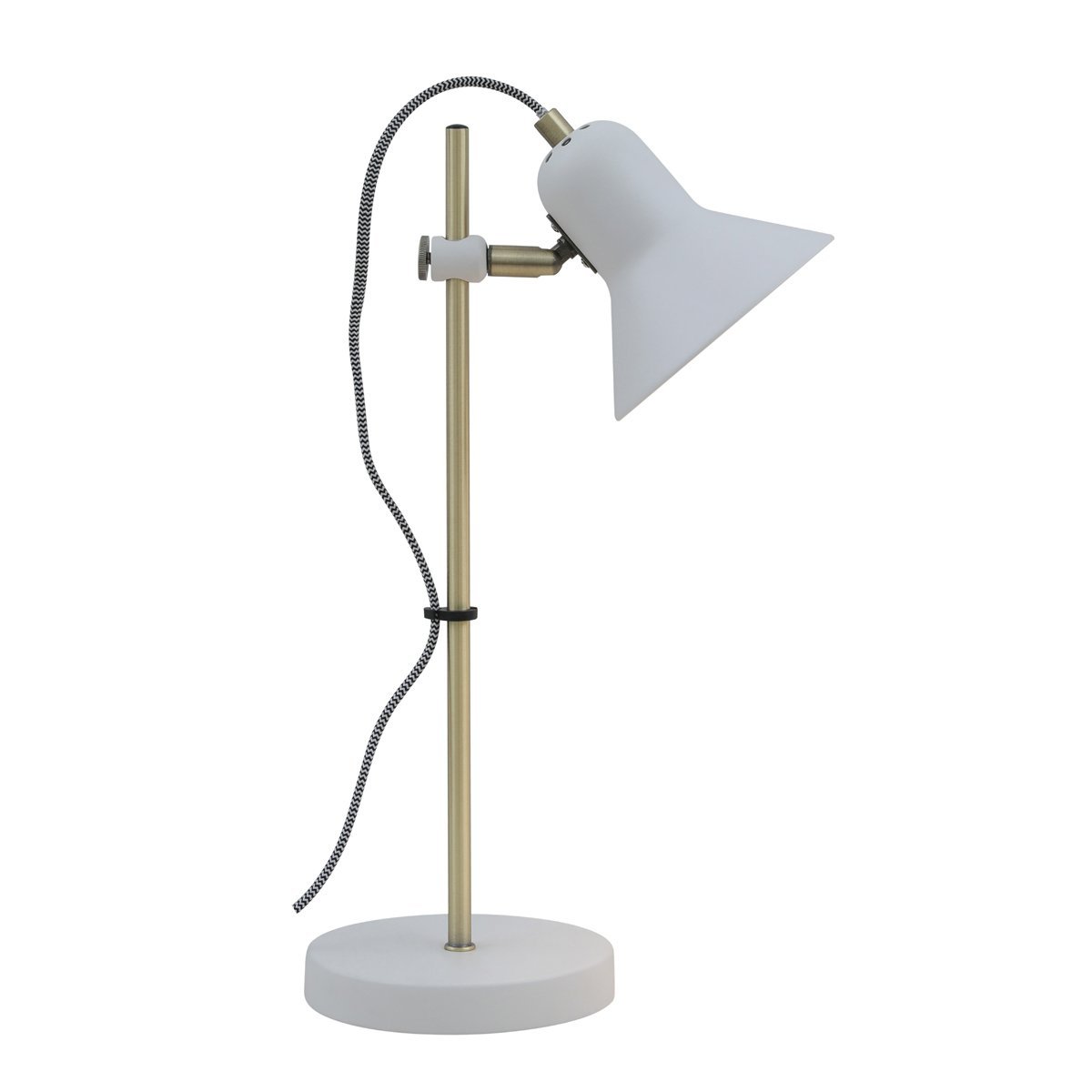 Corelli Table Lamp in Antique Brass & White