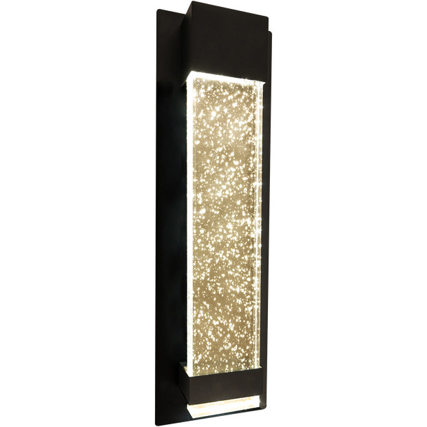 Coot Bubble Glass 300mm Exterior Wall Light LED 12W TRI Colour Non-dimmable Black IP65