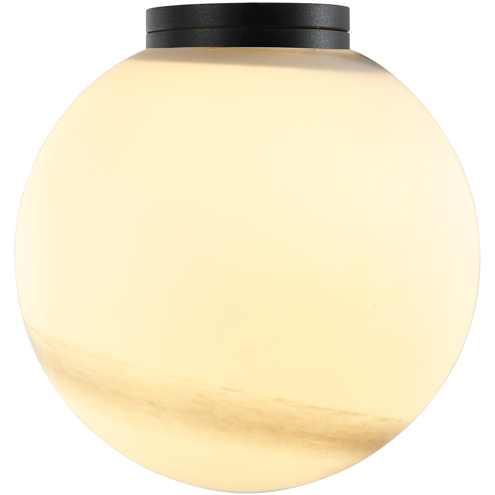 Crest Orb Ø120 Wall Light G9 Black with Alabaster IP44