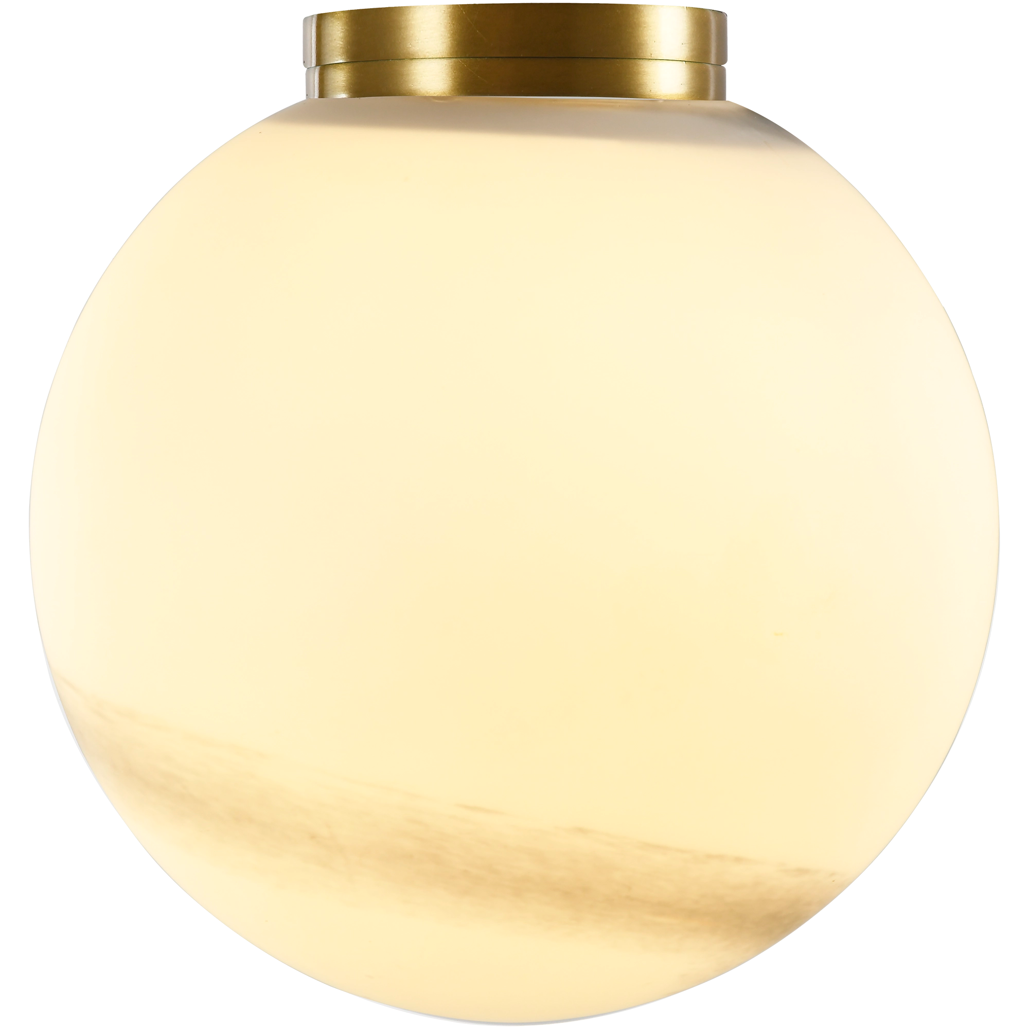 Crest Orb Ø120 Wall Light G9 Brass with Alabaster IP44