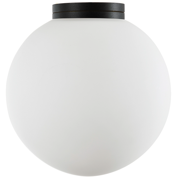 Crest Orb Ø120 Wall Light G9 Black with Opal IP44