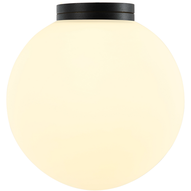 Crest Orb Ø120 Wall Light G9 Black with Opal IP44