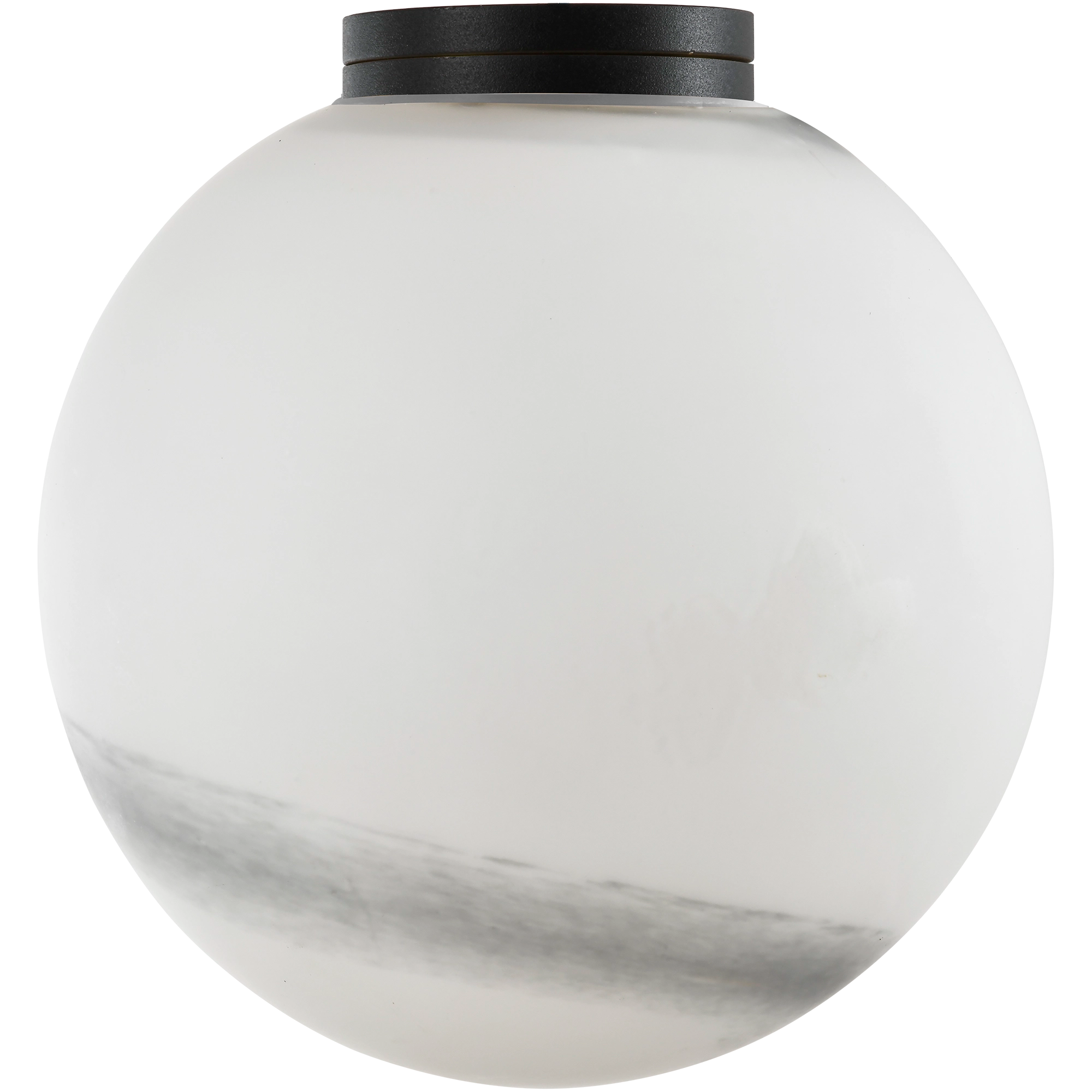 Crest Orb Ø140 Wall Light G9 Black with Alabaster IP44
