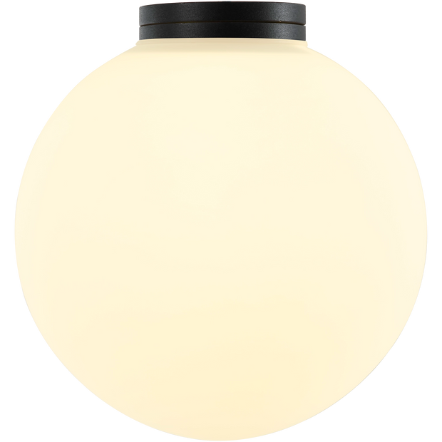 Crest Orb Ø140 Wall Light G9 Black with Opal IP44