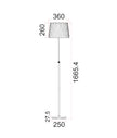 CRECER: Interior Slanted Pleated Shade Height Adjustable Floor Lamps
