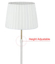 CRECER: Interior Slanted Pleated Shade Height Adjustable Table Lamps