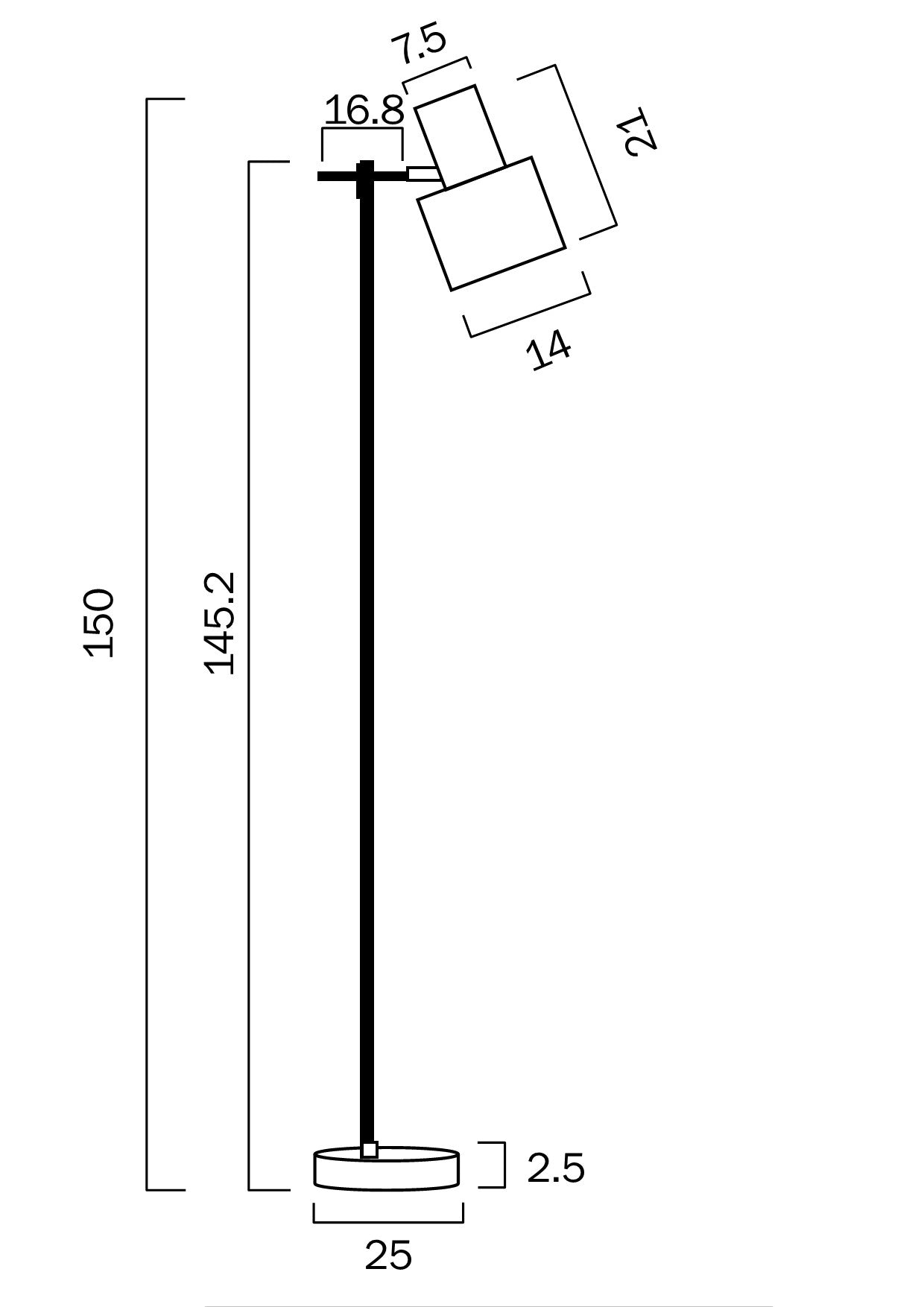 Croset Gold & Black Floor Lamp