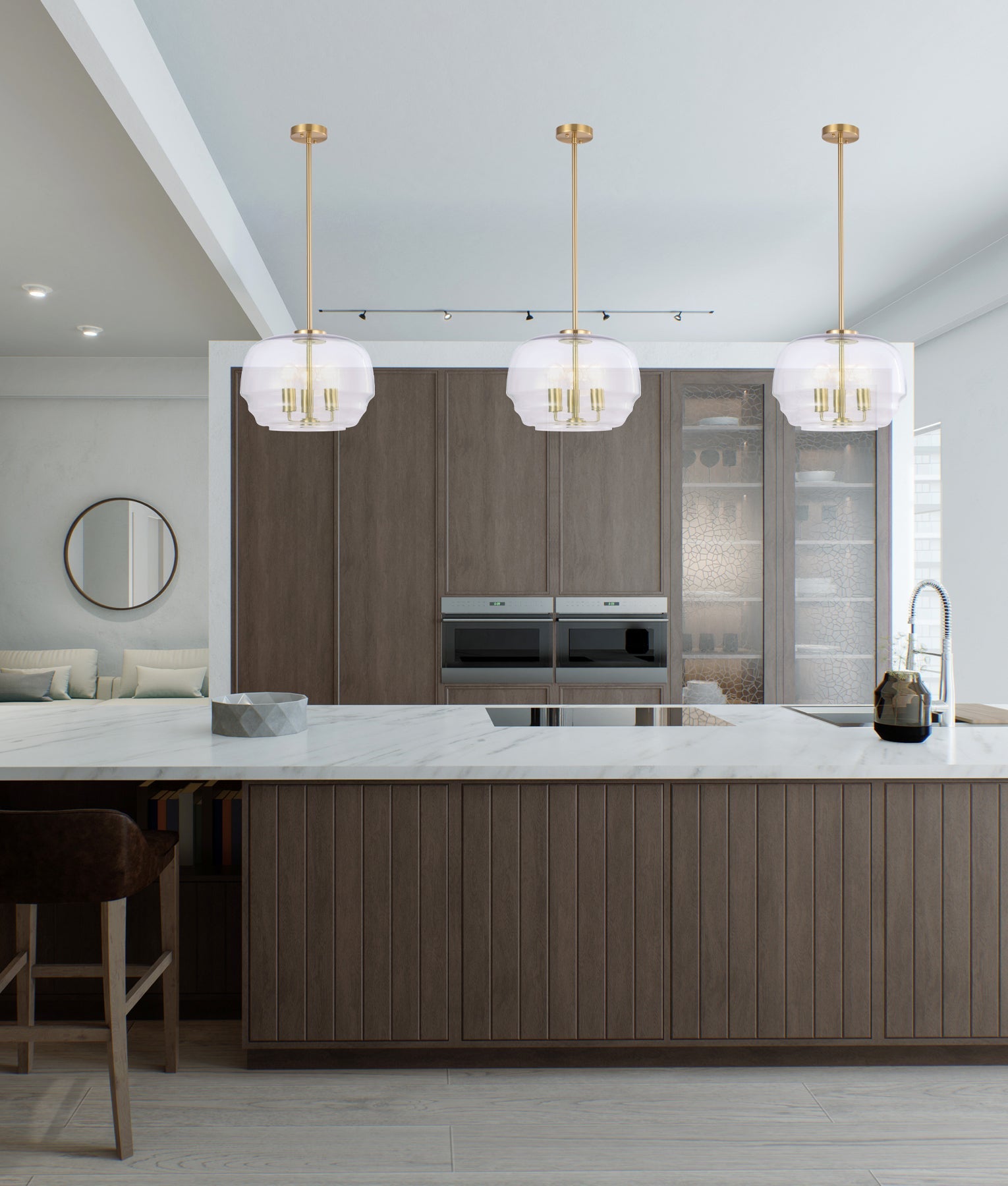 CUAD: Interior Clear Wine Glass Shape Glass Shade Pendant Light