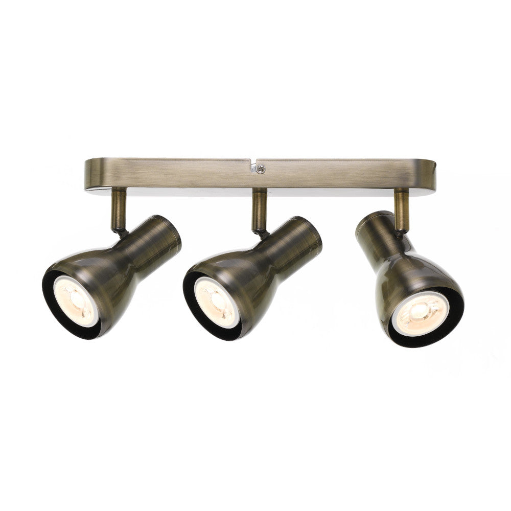 Curtis Black or Antique Brass 3 Light GU10 Spot Bar