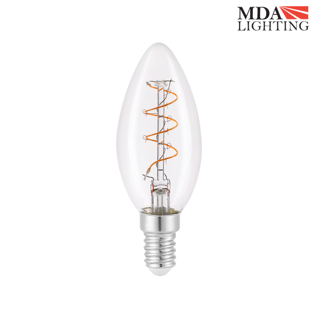 Candle 3W LED E14 2300K Clear Glass Filament Lamp