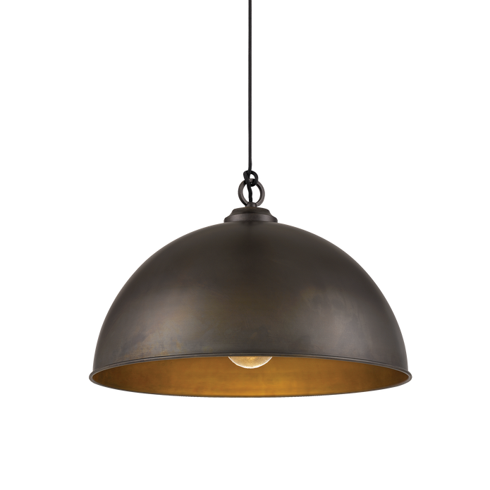 Cassidy 1 Light E27 Dome Pendant Weathered Iron