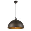 Cassidy 1 Light E27 Dome Pendant Weathered Iron