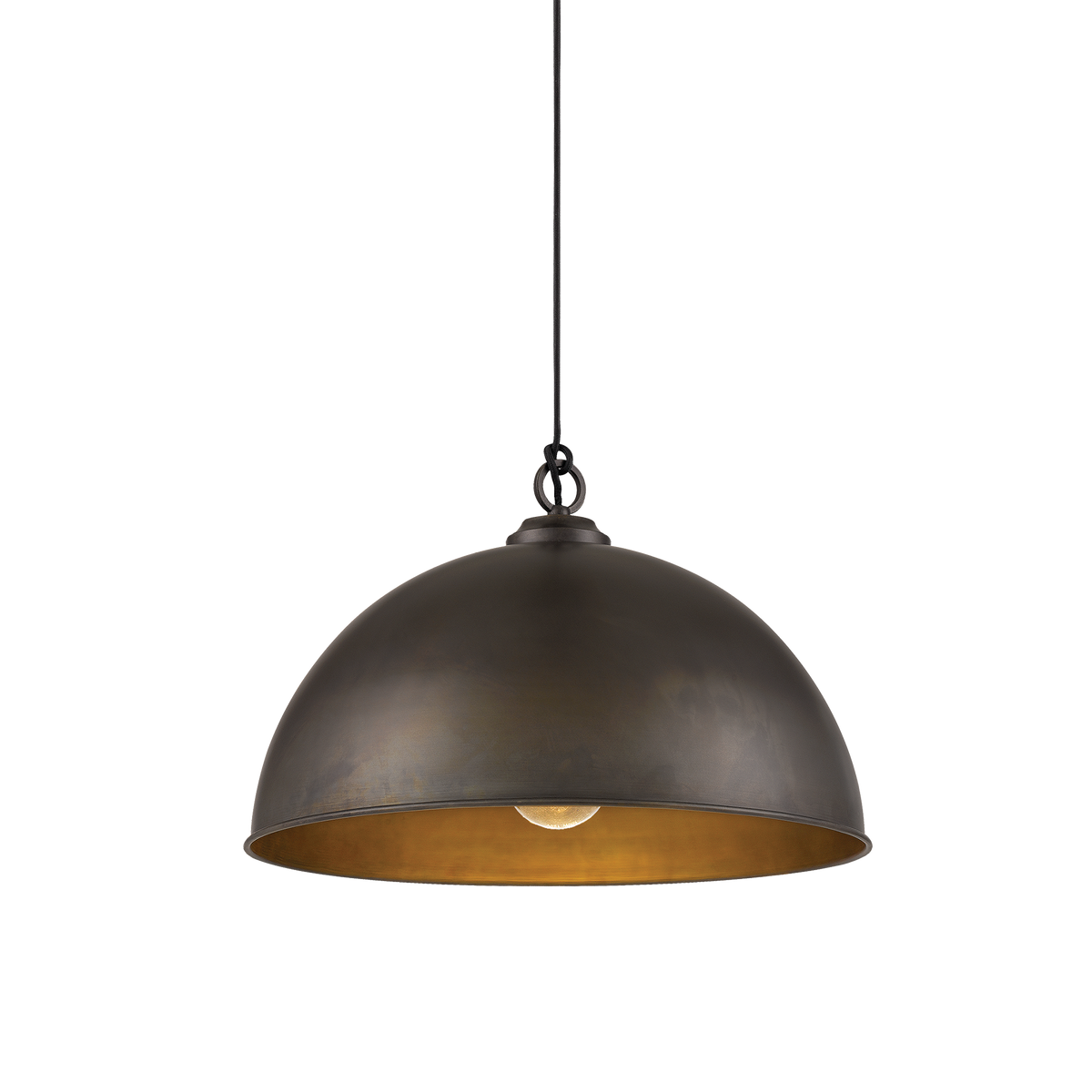 Cassidy 1 Light E27 Dome Pendant Weathered Iron