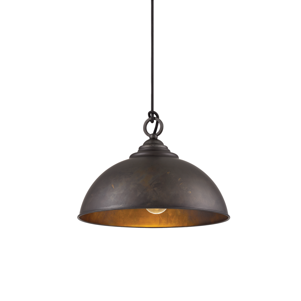 Cassidy 1 Light E27 Dome Pendant Weathered Iron