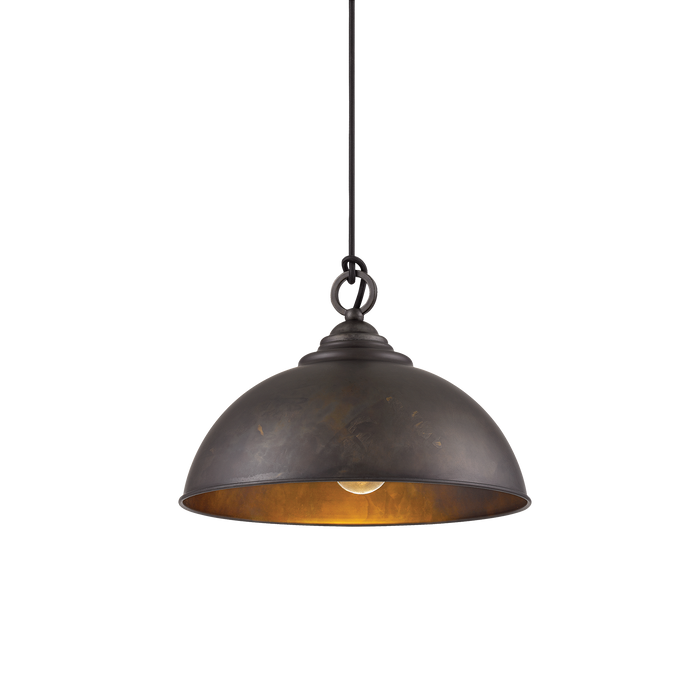 Cassidy 1 Light E27 Dome Pendant Weathered Iron