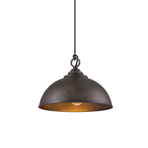 Cassidy 1 Light E27 Dome Pendant Weathered Iron