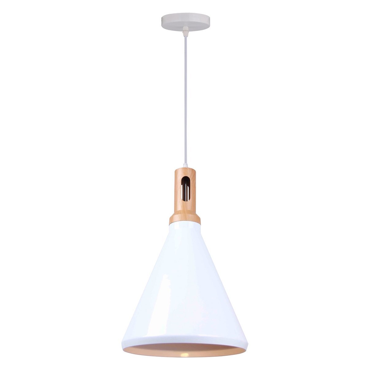 Cone 1 Light Pendant Light in White