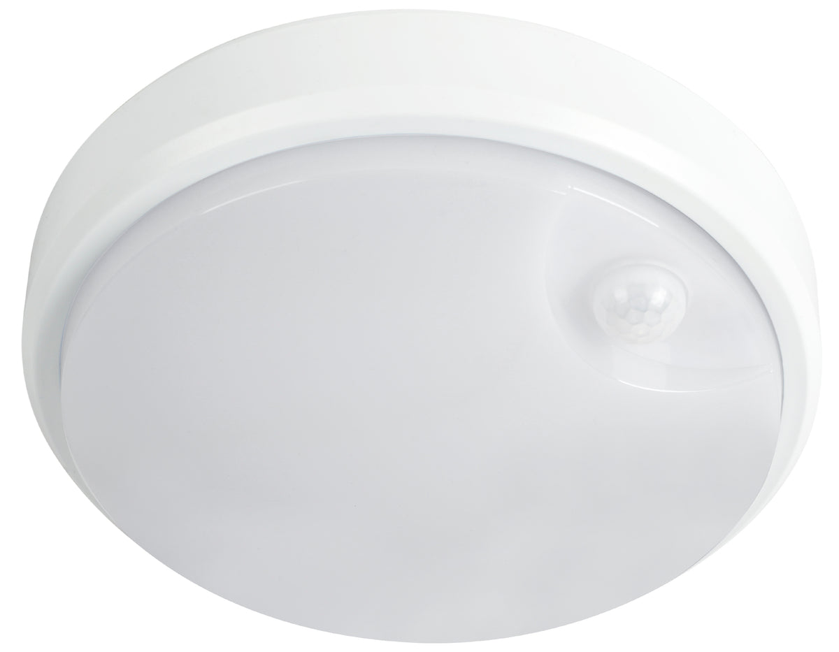 Cove 210mm LED Round Bunker Light 15w Tricolour W/ PIR Sensor