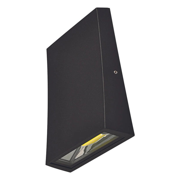 Curve Black 6W IP54 5000K Fixed Down Wall Light