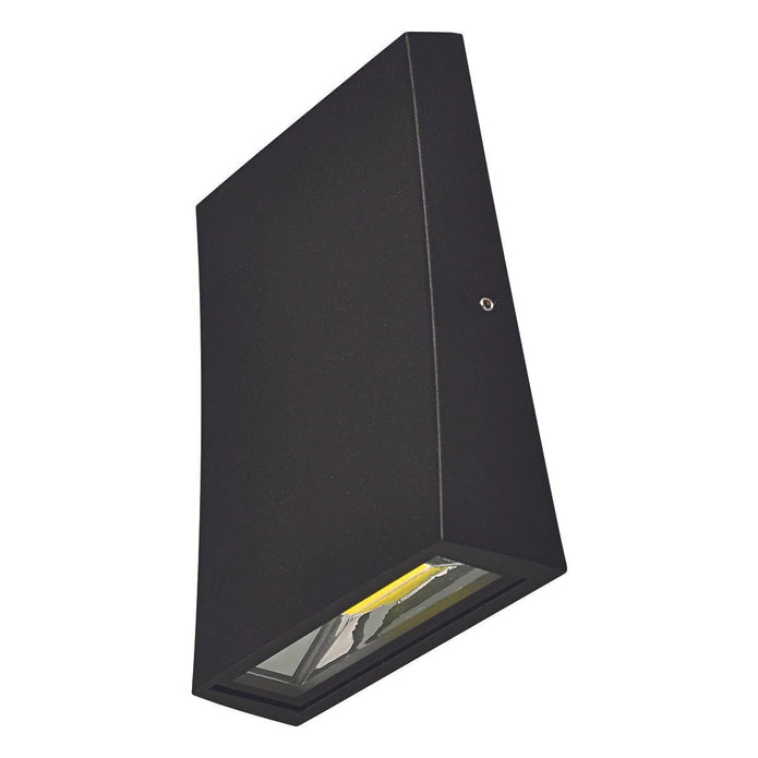 Curve Black 6W IP54 3000K Fixed Down Wall Light