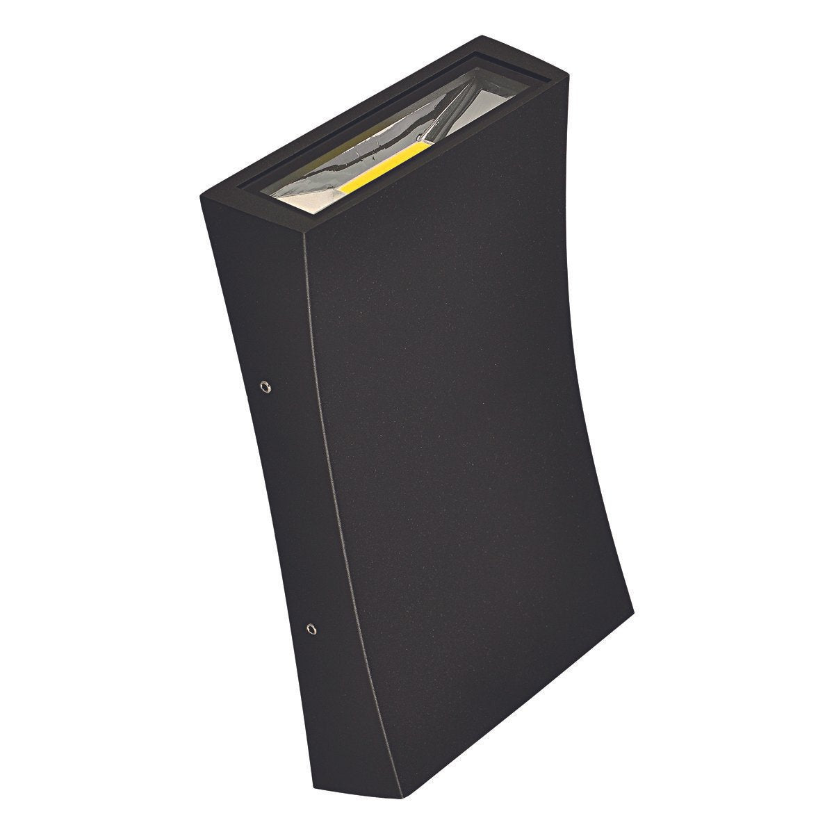 Curve up and Down LED Integrated External Light in Black