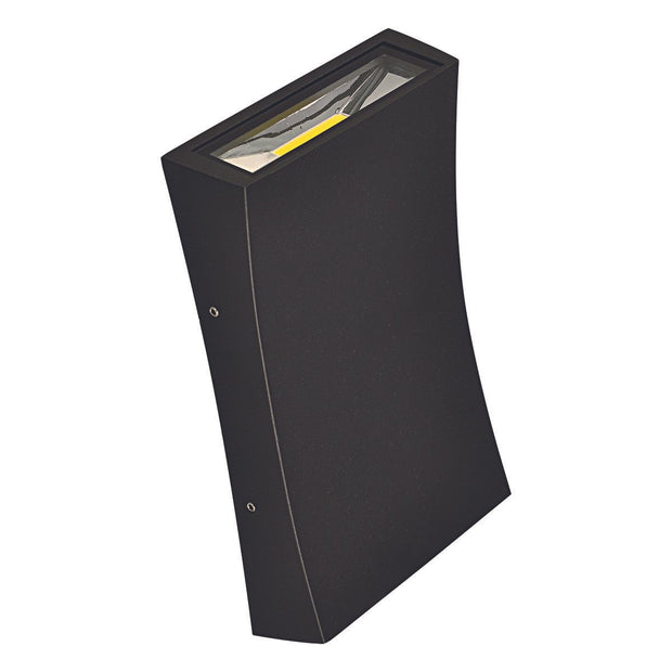 Curve up and Down LED Integrated External Light in Black
